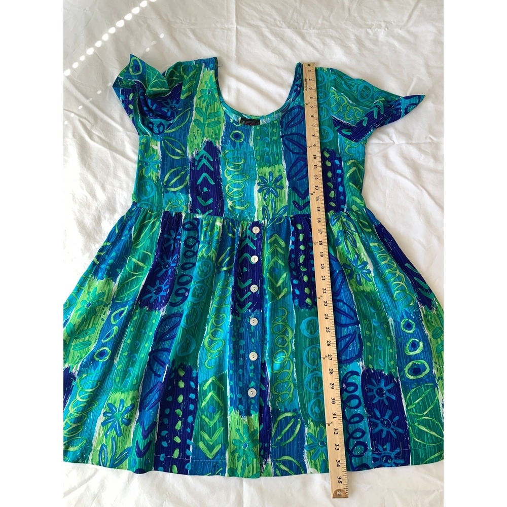 Vintage Big Hed Designs Beach House Dress Caribbean Hawaiian 90s Y2K / Size M - Picture 14 of 14